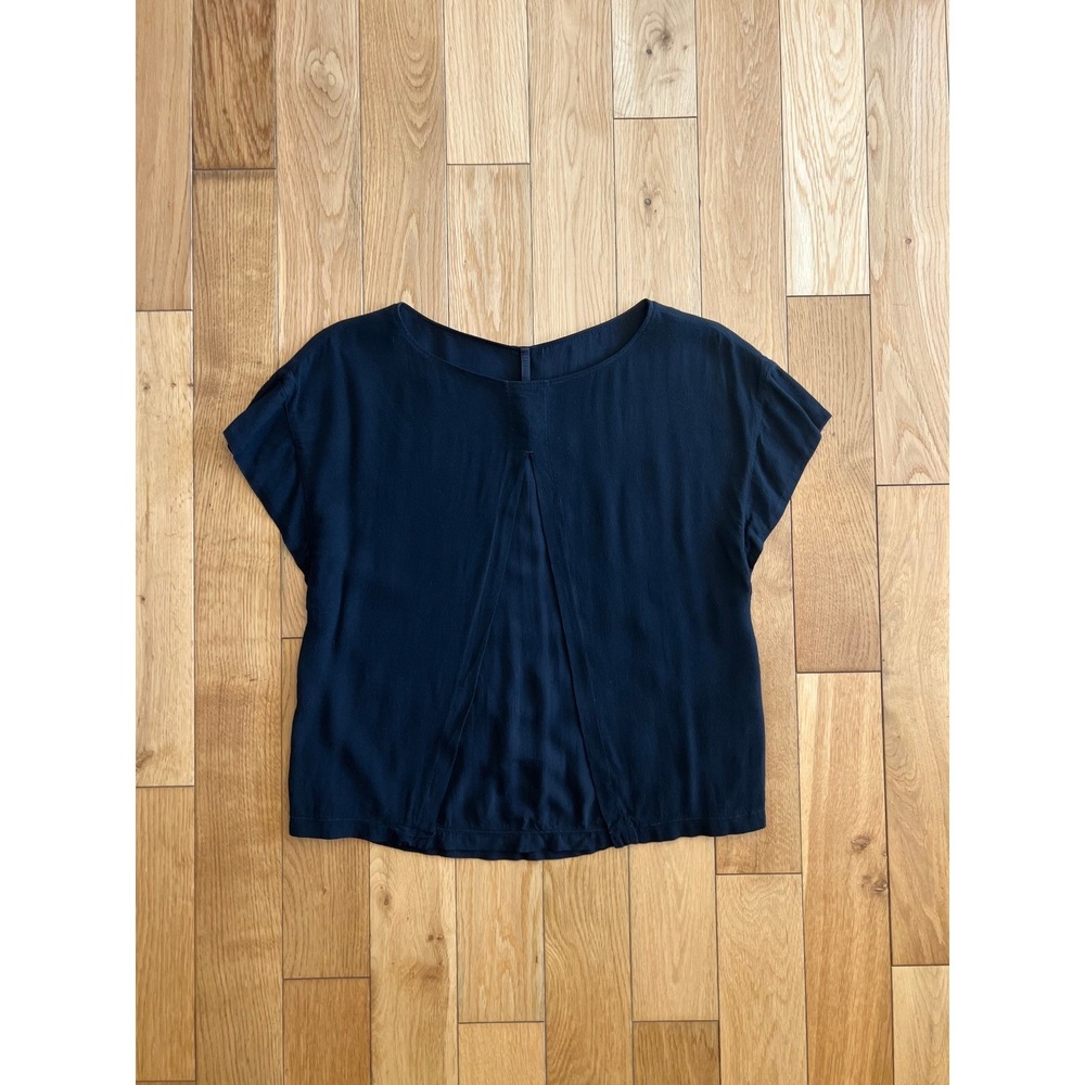 Damir Doma Silent Layered Cap Sleeve Top Boxy Fit Black Viscose Womens Size XS/S